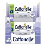 Cottonelle Vochtig toiletpapier, pure verzorging, ultra-gevoelig, 99% water, 12 x 42 doekjes, parfumvrij en hypoallergeen