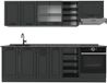 Vicco R-Line Complete keukeneenheid – 240 cm, WB Antraciet Antraciet landhuis/antraciet