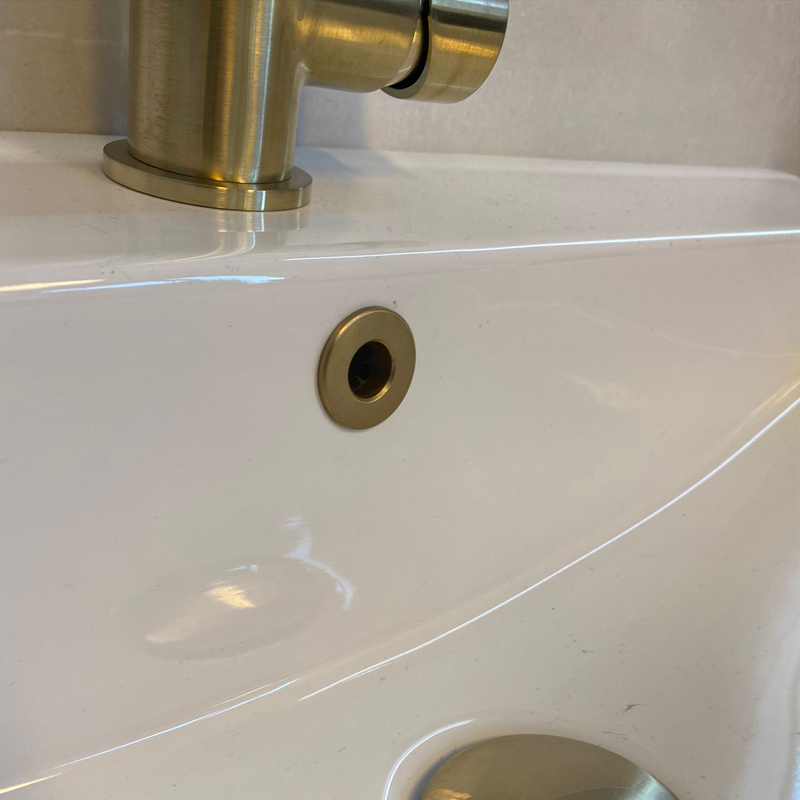 Badkamerplanet Wastafel Overloop Ring Goud - Goud - 7448116961991