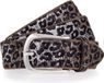 b.belt Leren Riem Cat Silver Belt W100 Anthracite - Silver Zilverkleurig