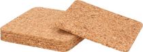 Zeller Glazenonderzetters - set 18x stuks - vierkant - Lichtbruin - 10x10 cm - Kurk