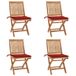 Maison Exclusive - Chaises Pliantes Avec Coussins, 4 Pièces, En Teck Massif