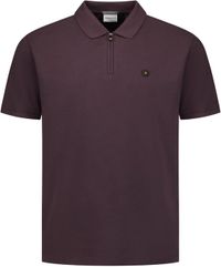 No Excess Polo met halve rits en korte mouwen Dark Brown XL