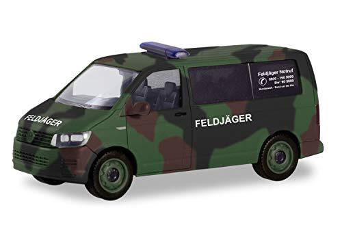Herpa - Volkswagen VW T6 bus camouflage"Bundeswehr/Feldjäger" vliegtuig/wings in miniatuur om te knutselen en als cadeau, groen, camouflage