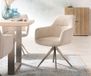 DELIFE Fauteuil Pejo-Flex base croisée angulaire acier inoxydable cordon beige