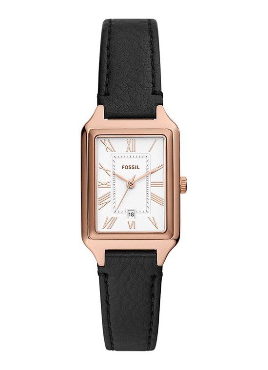 Fossil RAQUEL ES5310 Dames Horloge 23 mm - Zwart - Rosékleurig