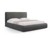 Lit coffre avec tête de lit 140x200cm en chenille gris foncé