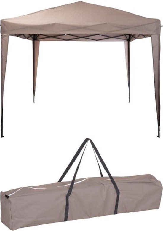 EasyUp Partytent - 3 x 3 meter - Grijs - Aluminium frame - 1 jaar garantie