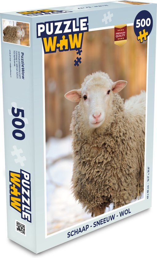 MuchoWow Puzzel Schaap - Sneeuw - Wol - Legpuzzel - Puzzel 500 stukjes