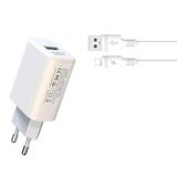 Crawford XO L85D 18W Charger + Lightning Cable - Fast Charging - Overvoltage Protection - White