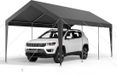 VEVOR Carport Garage Tent Auto Luifel Pe Zeildoek 3,05x6,09x2,87m Grijs