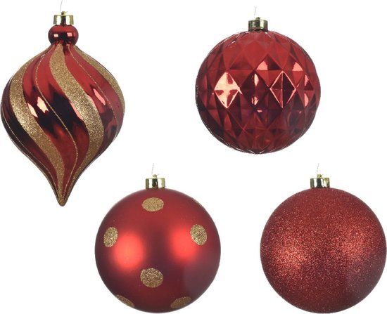 Decoris Kerstbal kerstrood 6 stuks (ø15 cm)