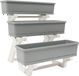 Bac à plantes surélevé vertical - Étagère à plantes à 3 niveaux - Conception surélevée - Avec bacs à plantes - Autoportant - Gris clair