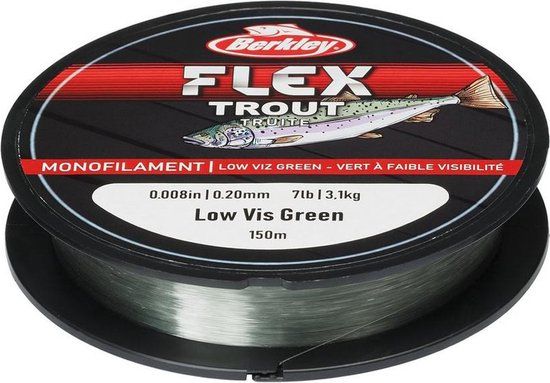 Berkley Flex SS Monofilament Trout - 0.18mm - 2.55kg - Low Vis Green - 150m