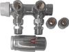 Robinet thermostatique pour radiateur, raccord coudé, chromé