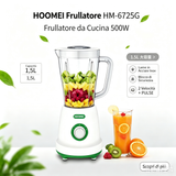 NONE Icecat Blender, Mixer, Elektrische Blender, Keukenblender, 500W, 1.5L, Pulse-functie, 2 Snelheden, Roestvrijstalen Messen, Veiligheidsvergrendeling, voor Smoothies, Frappés, Vruchtensappen