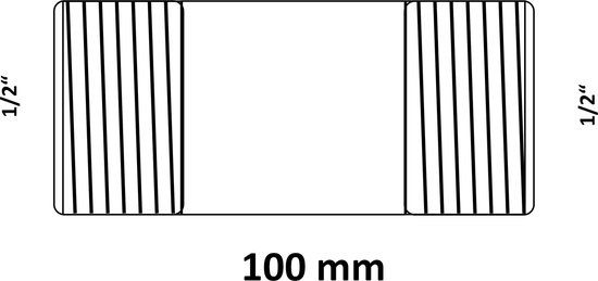 KIRCHHOFF GI dubbele buisnippel, gegalvaniseerd, 1/2" x 100 mm