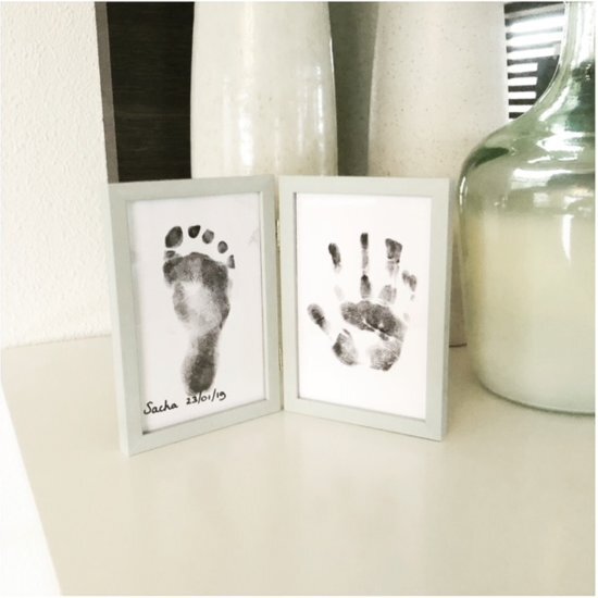 SilliBeads Baby voet- & handafdruk inkt setje â€“ zwart 2 stuks Kraamkado zwart