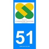 2 Autocollants Région Département 51