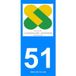 2 Autocollants Région Département 51