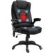 Chaise de bureau massante 6 points avec chauffage, réglable en hauteur et fonction bascule, noire