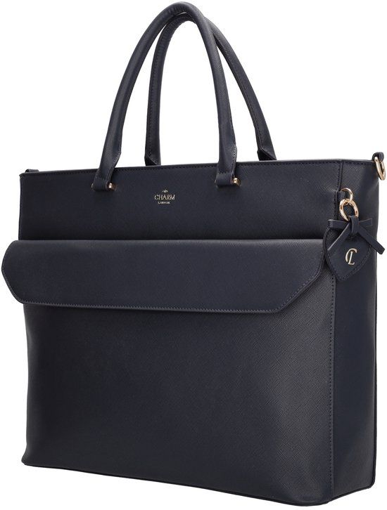 Charm London Cambridge Laptoptas 15,6 inch - Blauw