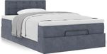 Prolenta Maison Exclusive - Ottoman bedframe met matras, donkergrijs, 120x200 cm, fluweel