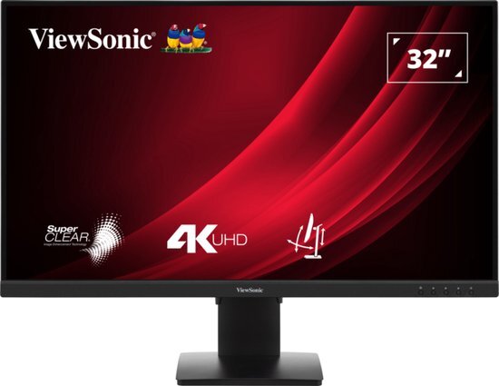 ViewSonic VG3208-4K - LED-monitor 32" (31.5" zichtbaar) - 3840 x 2160 4K @ 60 Hz - VA - 300 cdm² - 3000:1 - HDR10 - 4 ms - 2xHDMI, DisplayPort