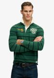Superdry Double Emblem Stripe Rugbytop Heren L Hunter Green Stripe