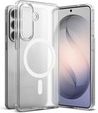 Ringke Fusion Magnetic | Hoesje Geschikt voor Samsung Galaxy S26 | Compatibel met MagSafe / Qi2 | Back Cover met Militaire Standaard | Matte Transparant