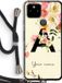Case Company Google Pixel 5 Hoesje met Koord - Flirty Flowers Monogram - TPU Back Cover
