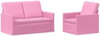 vidaXL Bankstel 2-zits Roze Stof