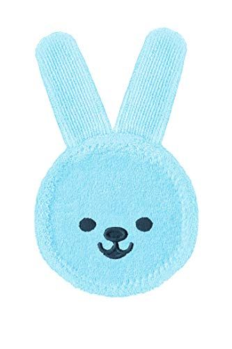 Mam Rabbit bijtring, handschoen voor orale hygiëne, lichtblauw