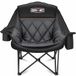 OVERMONT Oversized XL campingstoel voor volwassenen - Gewatteerde opvouwbare stoel met versterkte steun, 204 kg met bekerhouder en zijvak voor sport, tuin, strand, vissen, gazon, donkergrijs