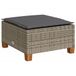 VidaXL Tuinkruk met kussen 63,5x56x32 cm poly rattan grijs