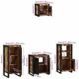 vidaXL Badkamermeubel Set 4-delig Veelkleurig en Zwart 40 x 35 x 90 cm