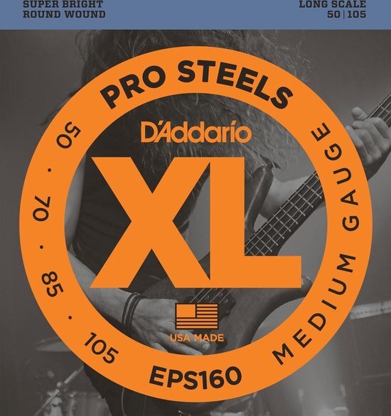 D'ADDARIO 4er bas XL Pro Steels 50-105 50-70-85-105, EPS160