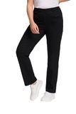 Ulla Popken Dames Basic Stretchbroek Mony Zwart Maat 58
