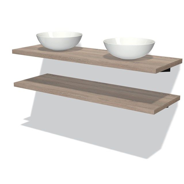 Maxaro Badkamermeubel Modulo Plato Eiken 140 cm met 2 Wastafelbladen