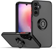 Matte Samsung Galaxy A05s Matte hoes met zwarte rand en 360° draaibare ring