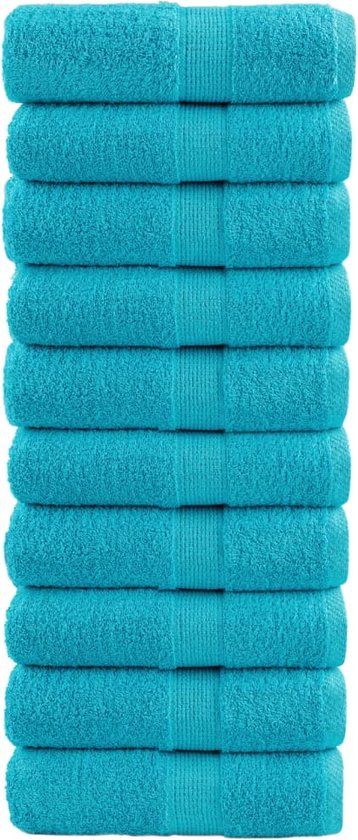 vidaXL Premium SOLUND washandjes 10 stuks turquoise 30x30 cm 600 g/m2