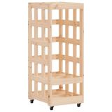 VidaXL Houtblokhouder met wielen 40x49x110 cm massief grenenhout