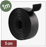 Quadrios 26CA809 Klittenband Paddenstoel (l x b) 1 m x 50 mm Zwart 1 m