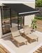 Brise-soleil à bras articulé - 350 x 250 cm - Avec manivelle et fixation murale - Réglable en longueur et en angle - Protection UV50+ et hydrofuge - Cadre en fer - Noir