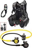 Cressi Start Pro Scuba Set DIN - B.C.D. Start Pro + 1st Stage MC9 + 2nd Stage Compact + Octopus Compact Console 2 Instrument