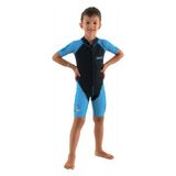 Seac Dolphin - Shorty wetsuit voor kinderen - 1,5 mm neopreen en lycra - Zwart/blauw - XL