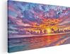 Artaza Canvas Schilderij Zonsondergang Op Het Strand In De Malediven - 120x60 - Foto Op Canvas - Canvas Print