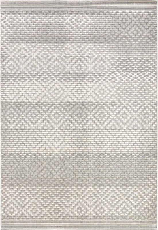 Bougari Vloerkleed - Raute - Grijs creme - 160x230cm - In&outdoor - Geweven