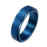 Despora Bague anti-stress - pailleté - bleu - 19mm / Taille 60 - Bague spinner anti-stress