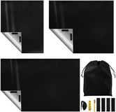 Sans marque Store occultant 145x100 cm – Tissu occultant comme protection solaire – Sans perçage – Store enrouleur portable – Noir